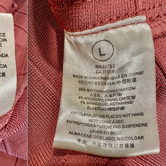 Pink Bandage Bodycon Dress with Strappy Shoulders – Size L - Picture 12 of 13